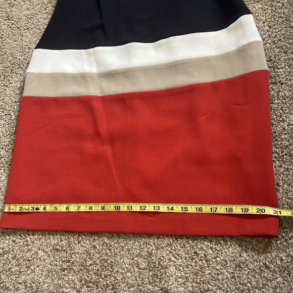 Studio One Dress Ivory/Black/Burnt Sienna Sleeveless Size 12 - Picture 8 of 11